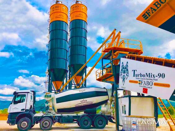Turbomıx-90 мобильная бетоносмесительная установка